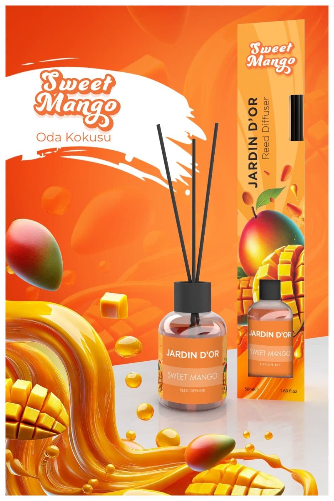 Ароматический диффузор с палочками JARDIN D’OR GURME SweetMango 50мл